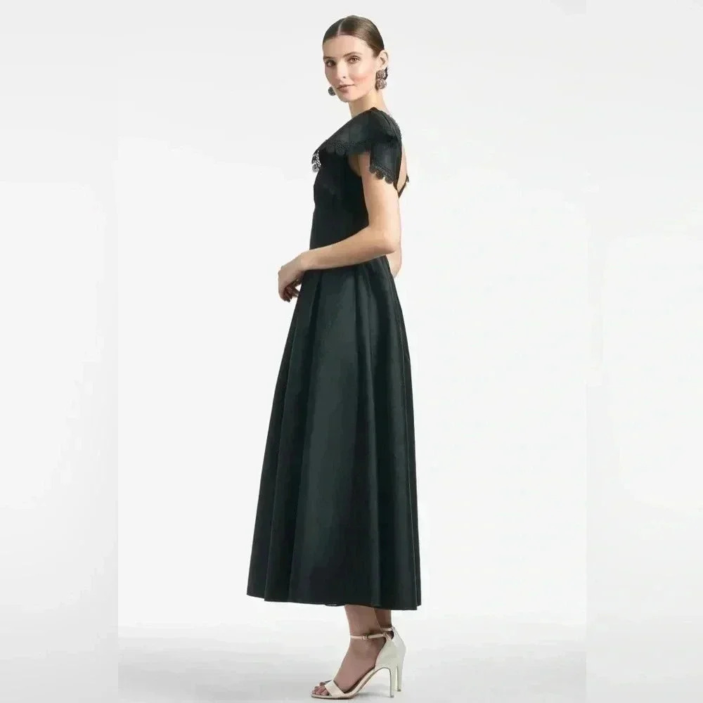 Sachin and Babi Sara Black V-Neck Gown Dress Size 4 - Picture 14 of 15